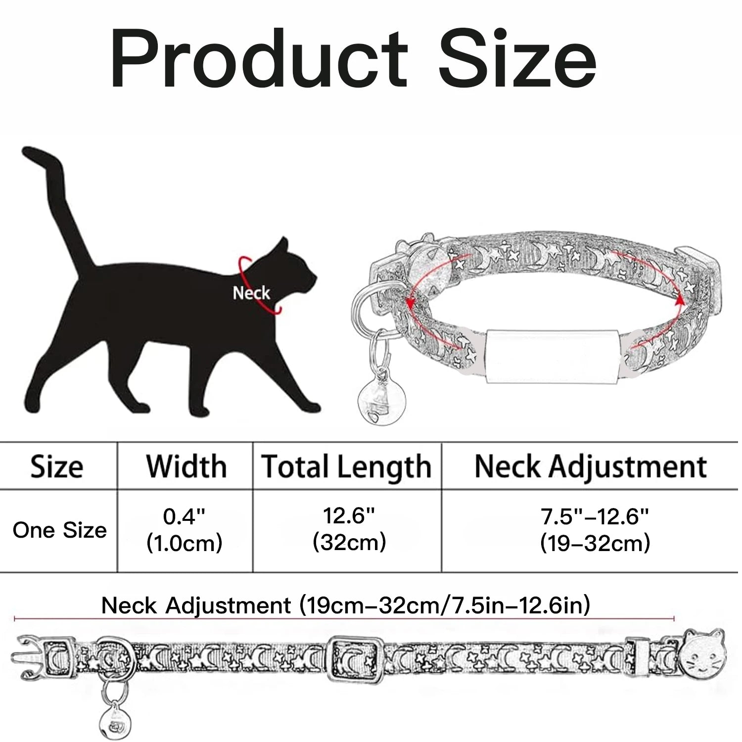 Glow-in-the-Dark Cat Collar with Bell & ID Charm
