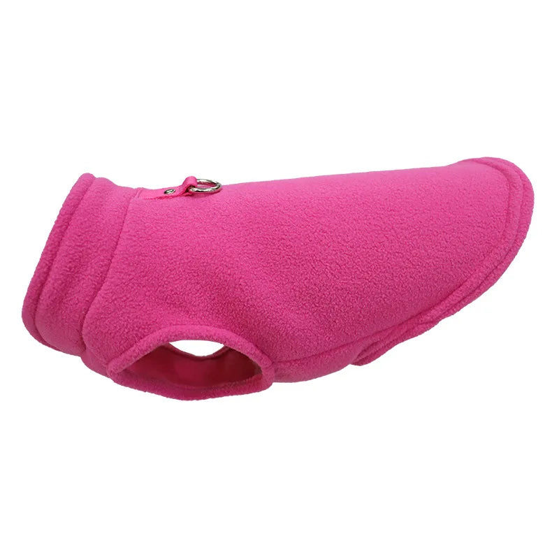 Warm Fleece Vest Jacket with D-Ring for Dogs & Cats