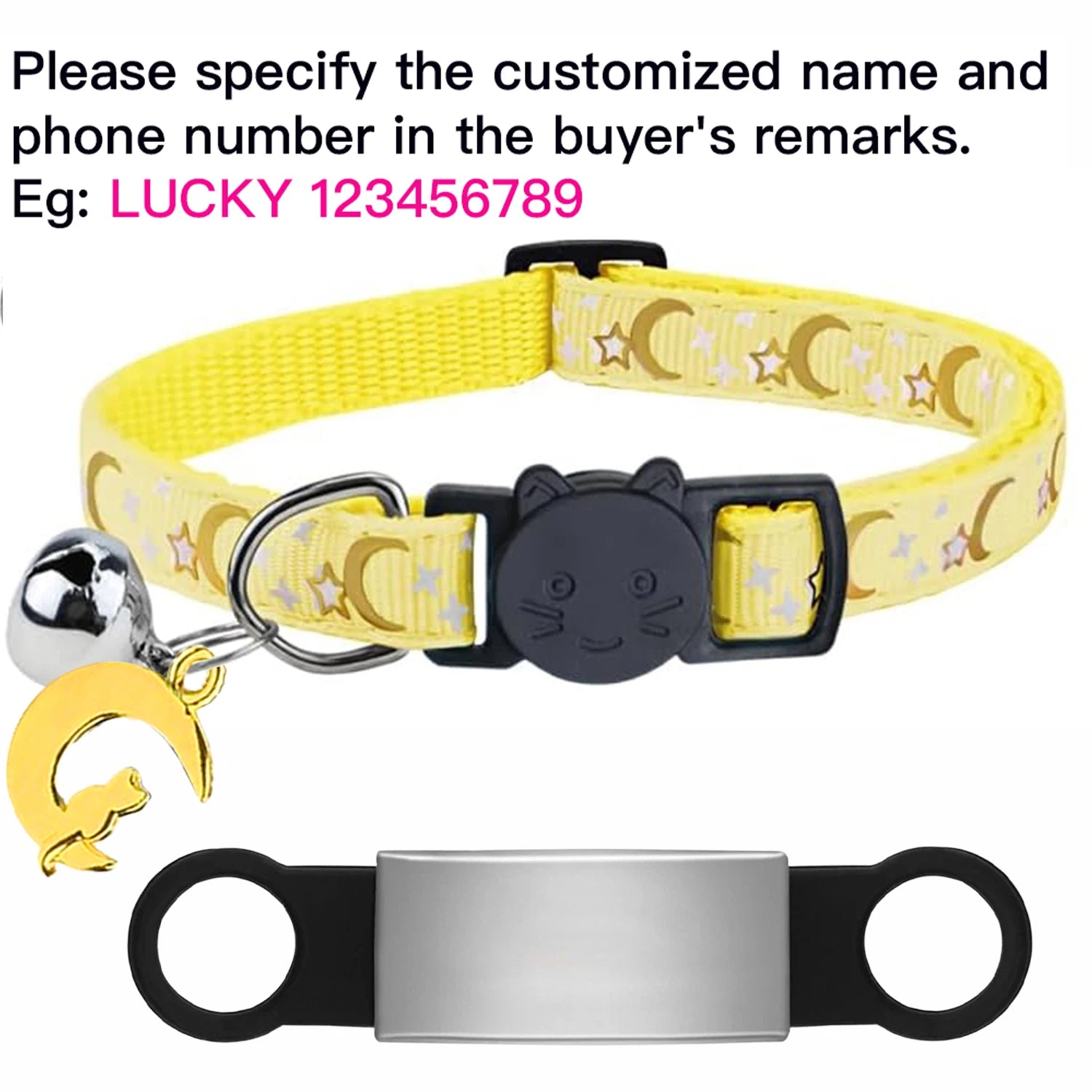 Glow-in-the-Dark Cat Collar with Bell & ID Charm