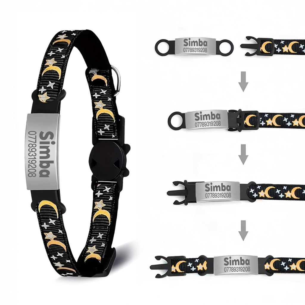 Glow-in-the-Dark Cat Collar with Bell & ID Charm