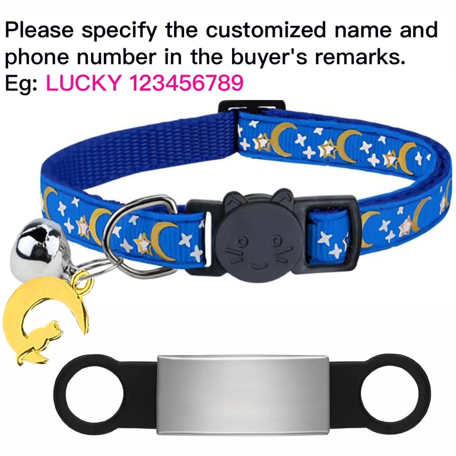 Glow-in-the-Dark Cat Collar with Bell & ID Charm