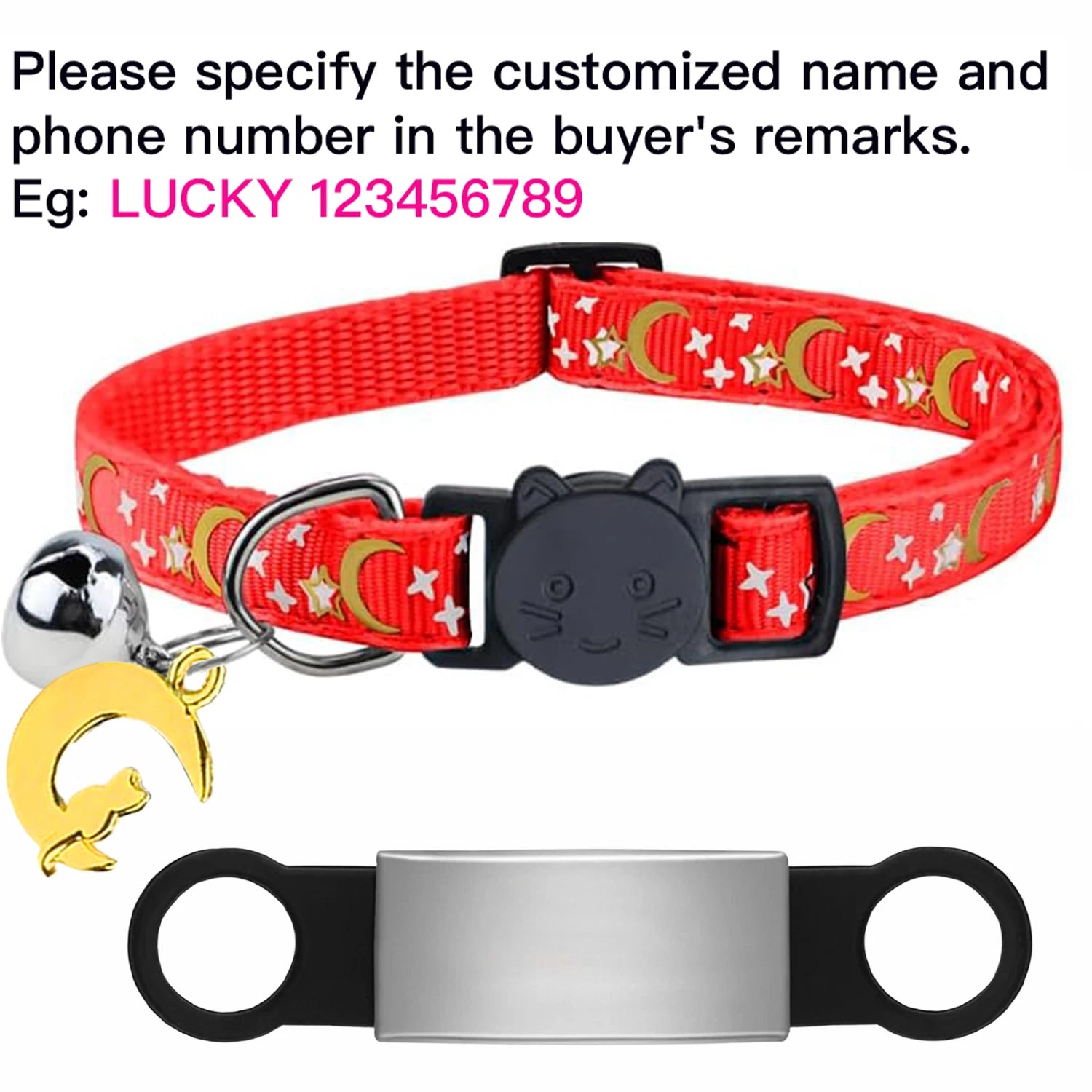 Glow-in-the-Dark Cat Collar with Bell & ID Charm