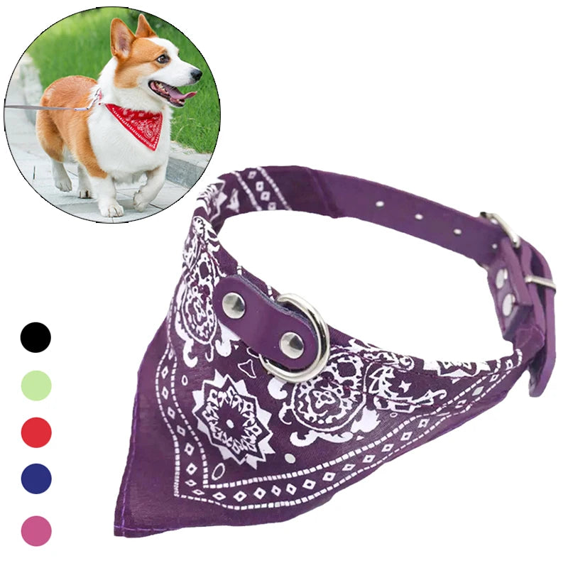 PU Leather Collar with Scarf for Dogs & Cats