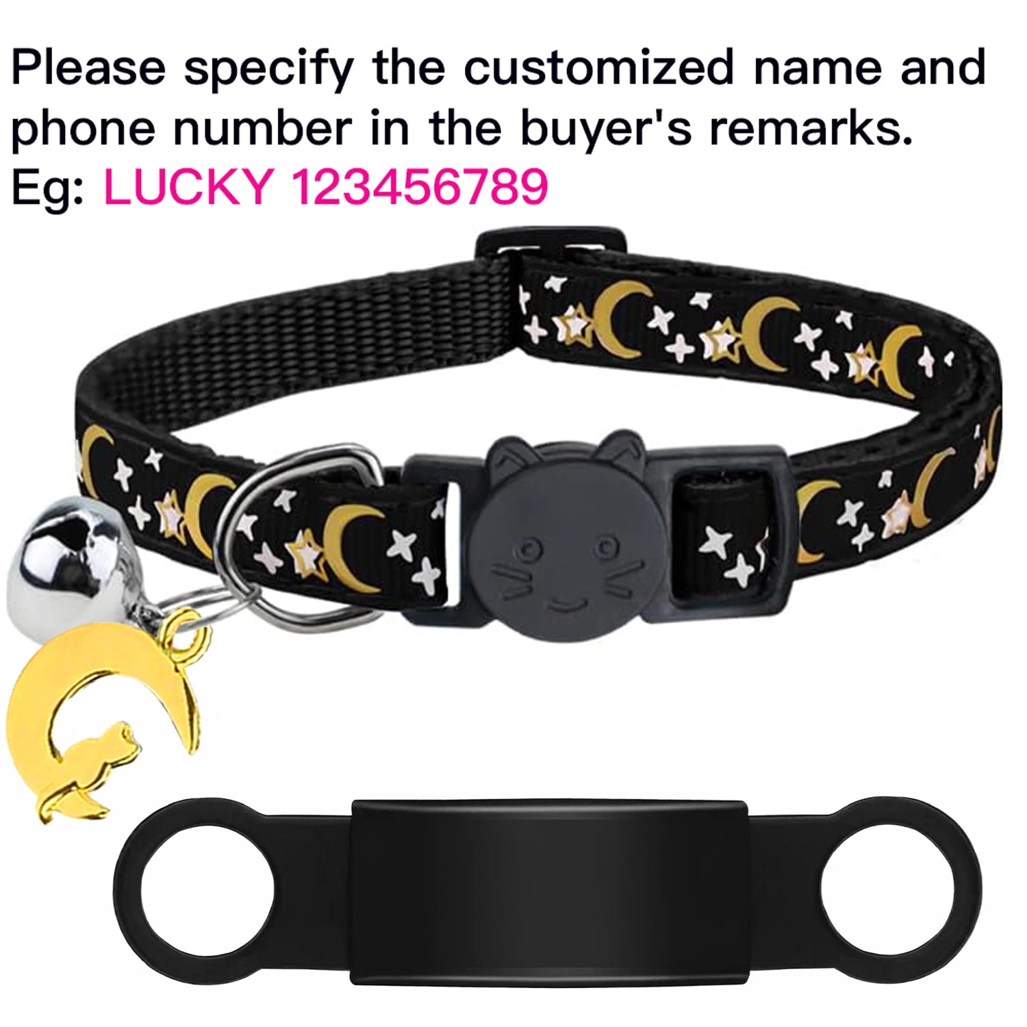 Glow-in-the-Dark Cat Collar with Bell & ID Charm