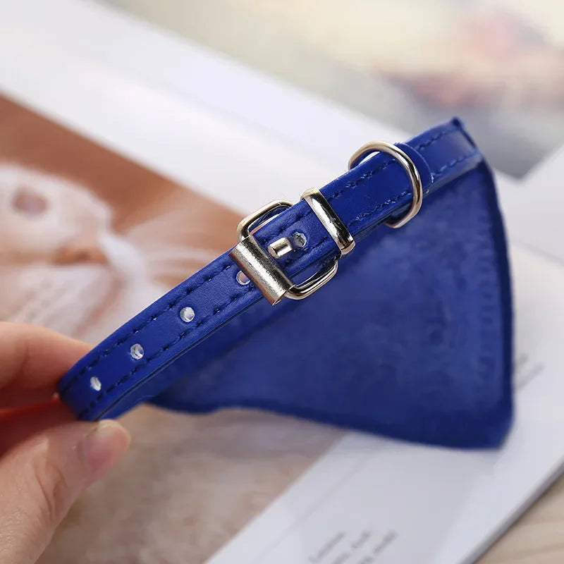 PU Leather Collar with Scarf for Dogs & Cats