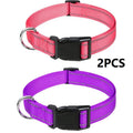 Adjustable Buckle Dog Collar with Paw Print Design