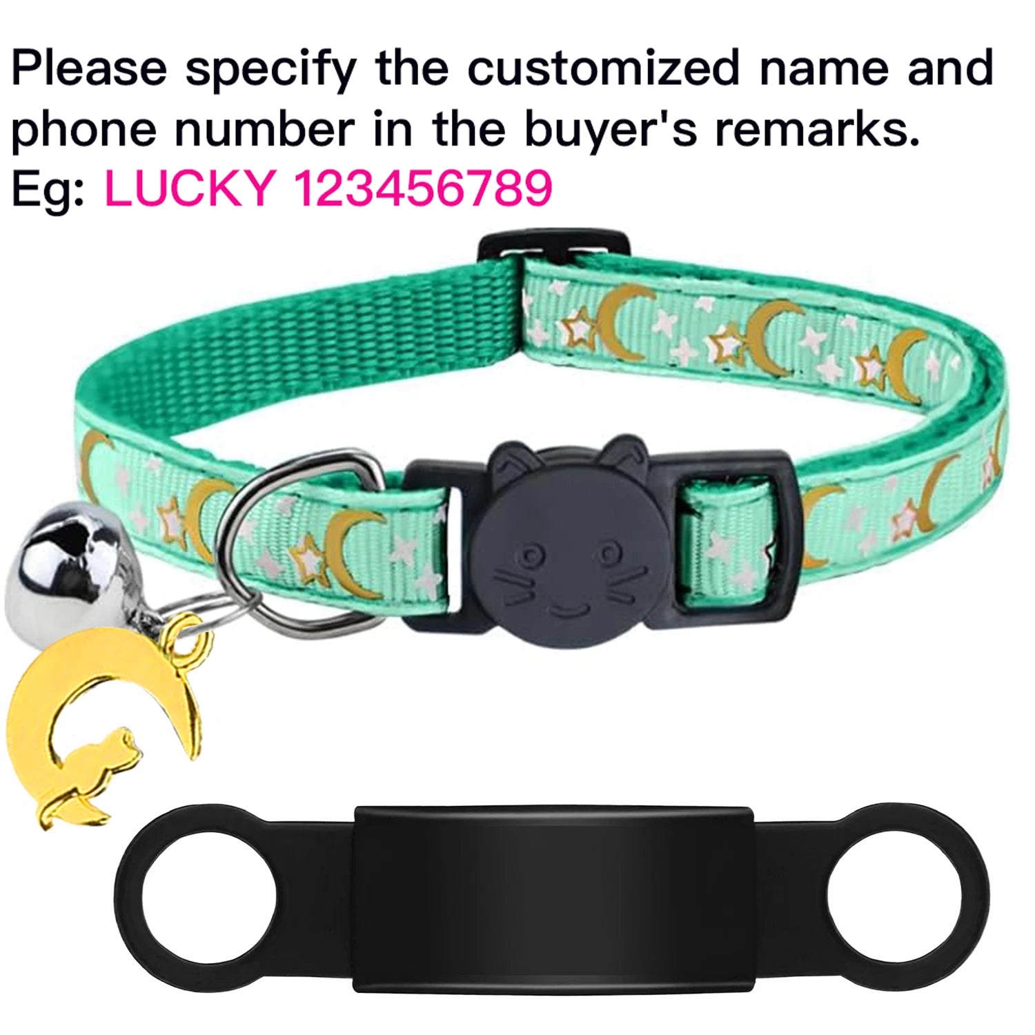 Glow-in-the-Dark Cat Collar with Bell & ID Charm