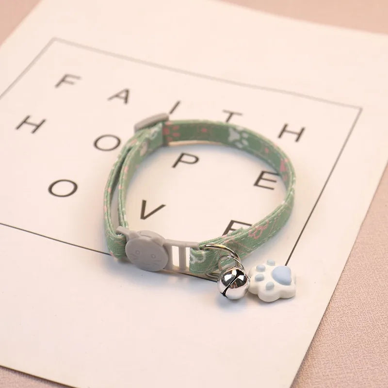 Paw Print Collar with Bell