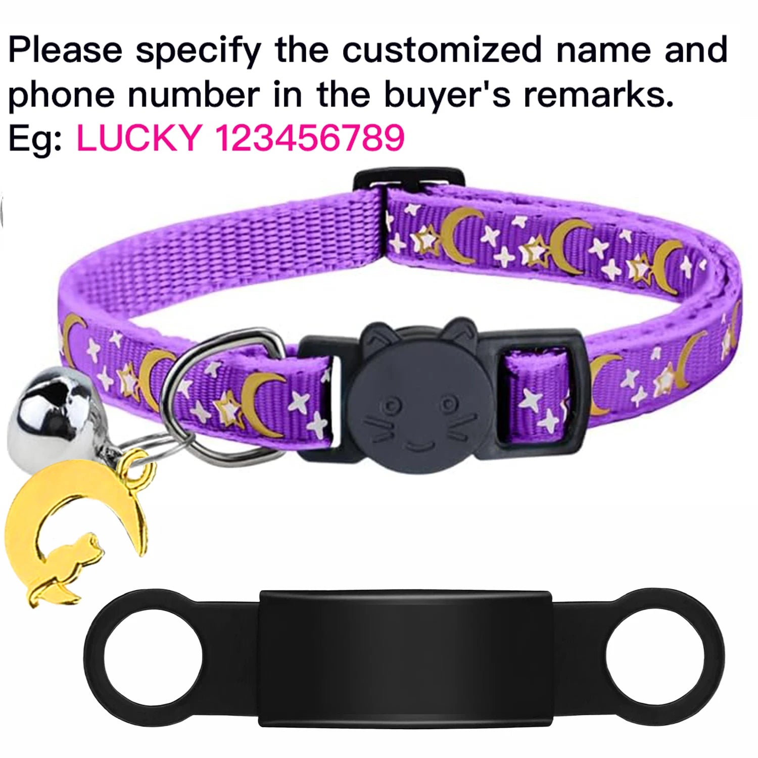 Glow-in-the-Dark Cat Collar with Bell & ID Charm