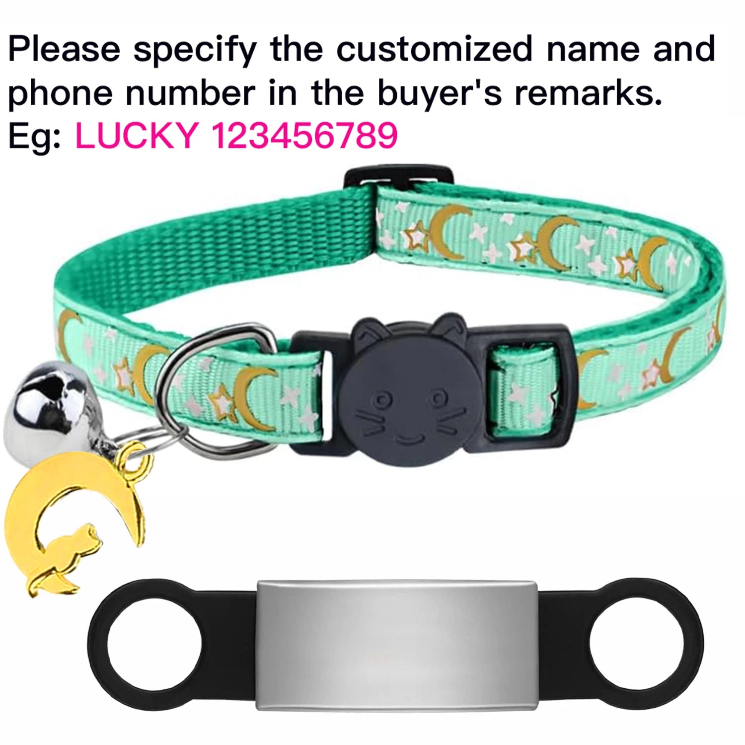 Glow-in-the-Dark Cat Collar with Bell & ID Charm
