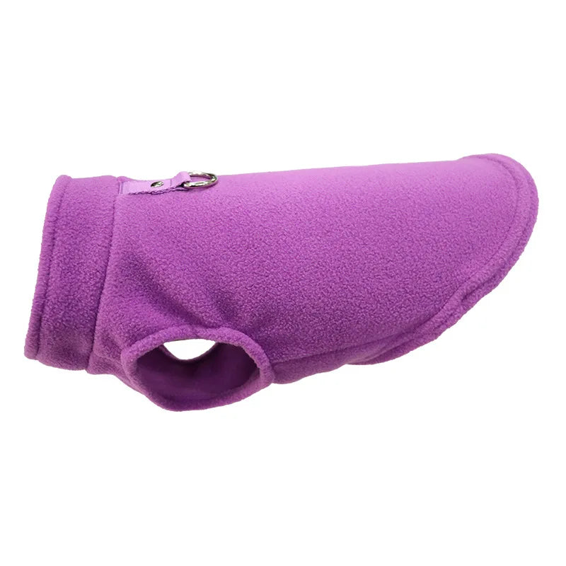 Warm Fleece Vest Jacket with D-Ring for Dogs & Cats