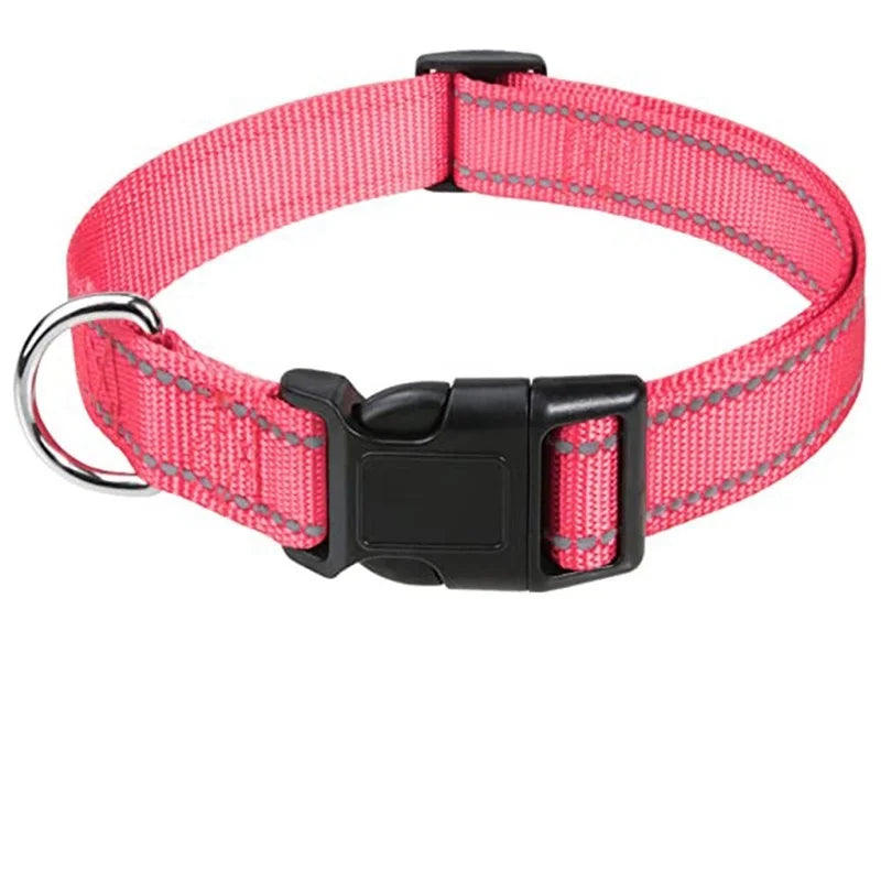 Adjustable Buckle Dog Collar with Paw Print Design