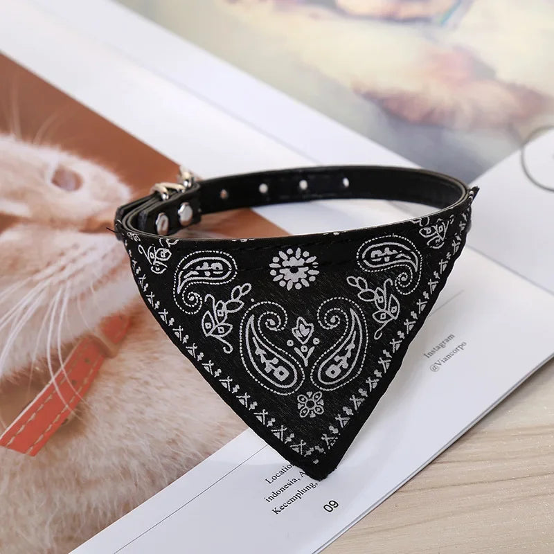 PU Leather Collar with Scarf for Dogs & Cats