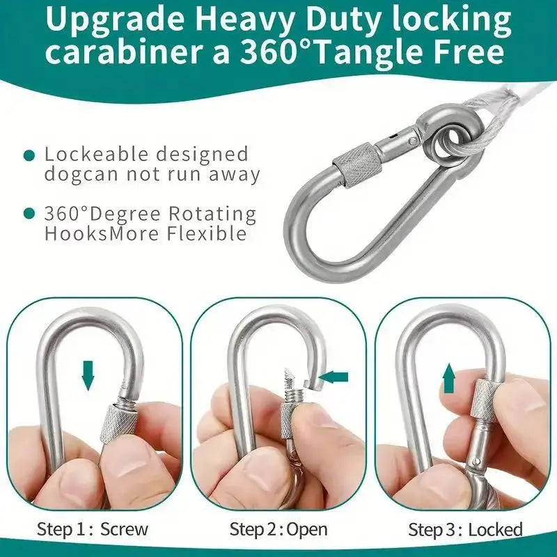 Heavy-Duty Stainless Steel Cable Dog Leash