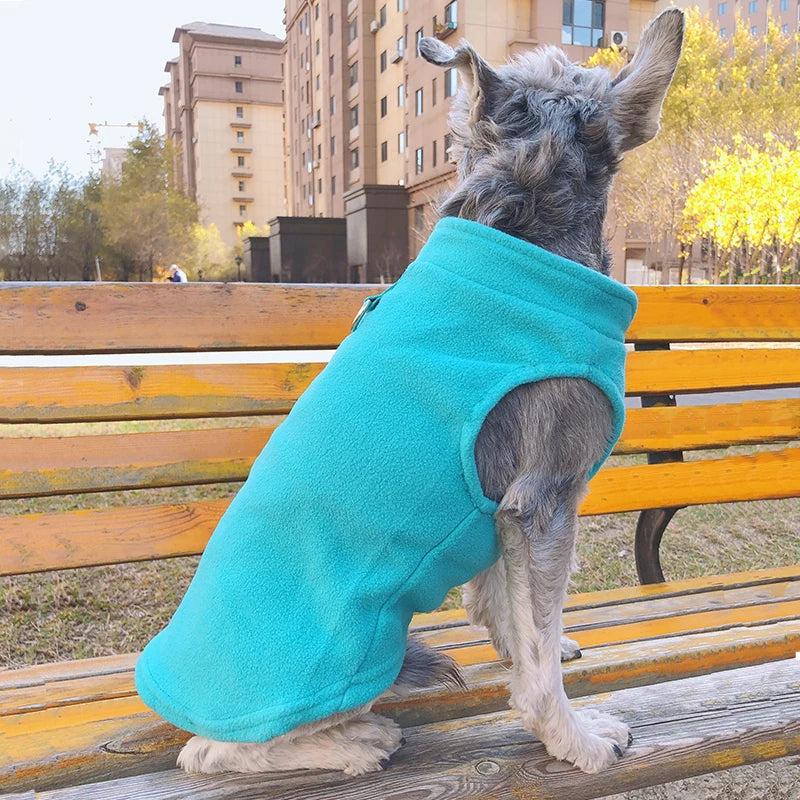 Warm Fleece Vest Jacket with D-Ring for Dogs & Cats
