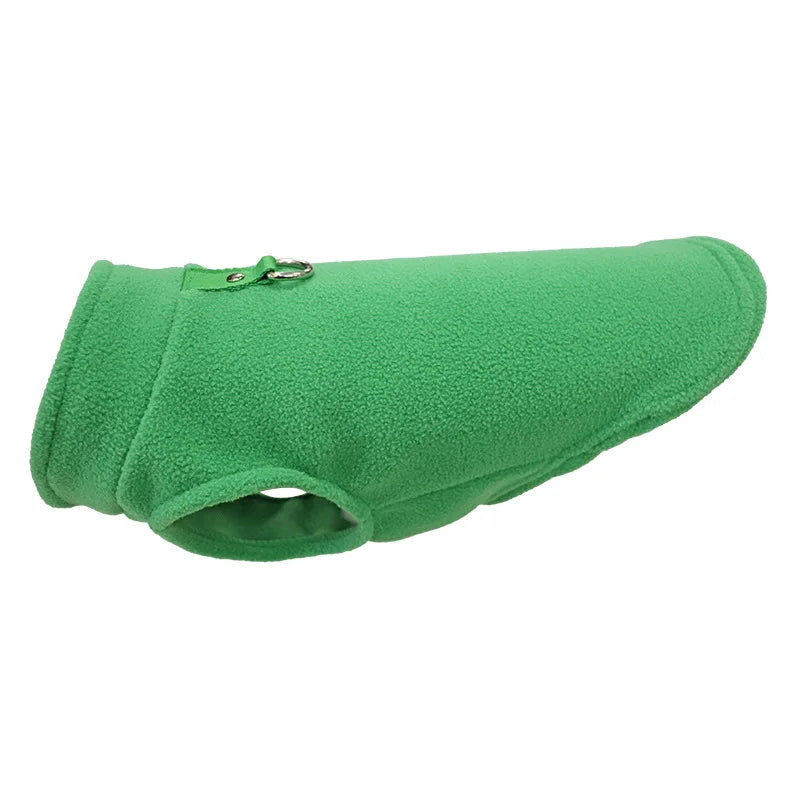 Warm Fleece Vest Jacket with D-Ring for Dogs & Cats