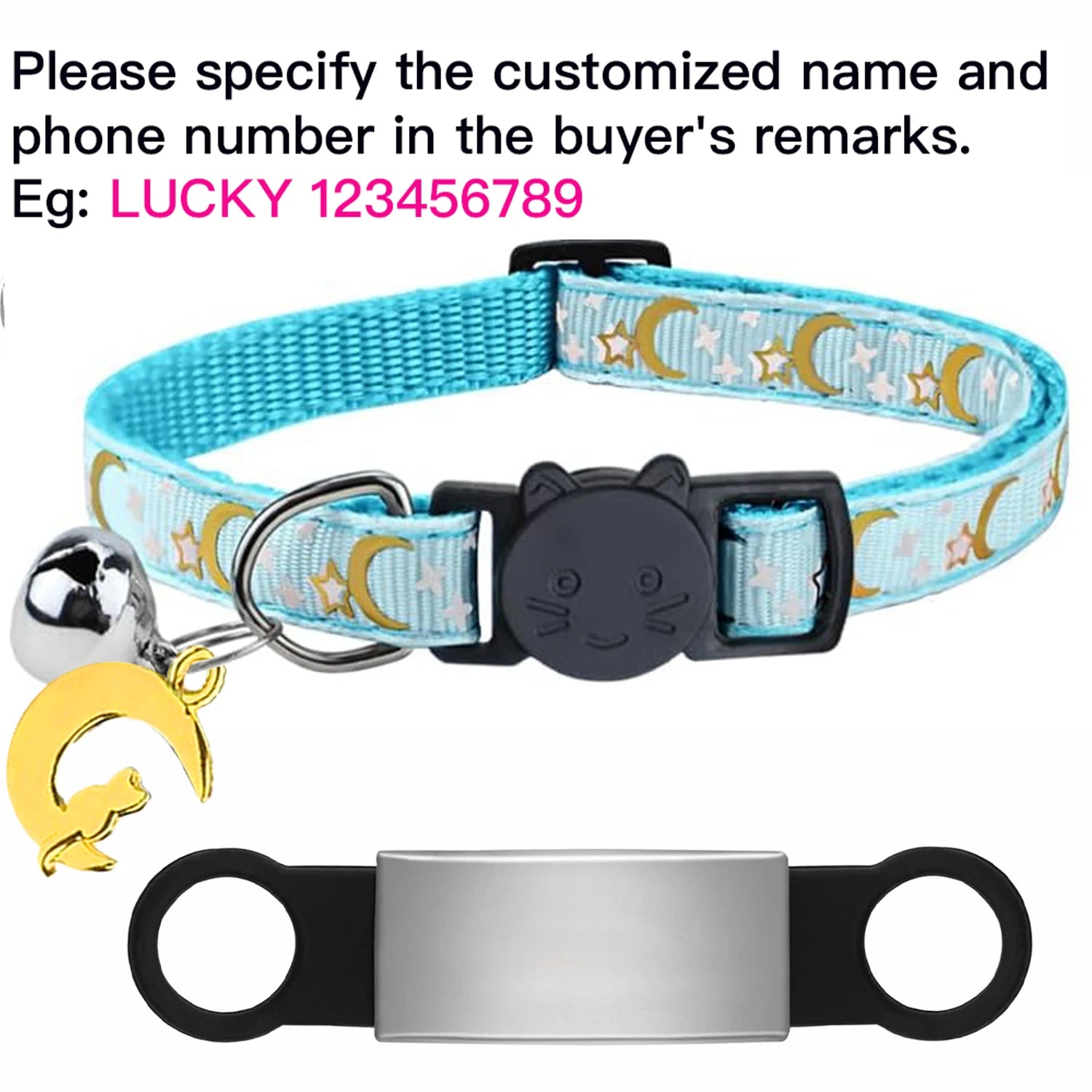 Glow-in-the-Dark Cat Collar with Bell & ID Charm