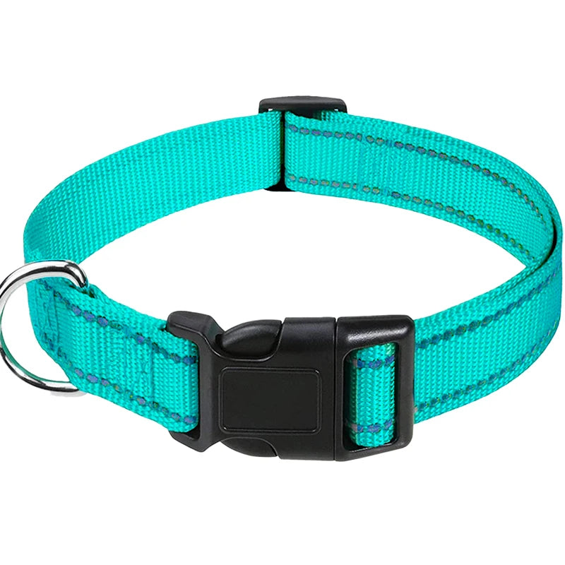 Adjustable Buckle Dog Collar with Paw Print Design