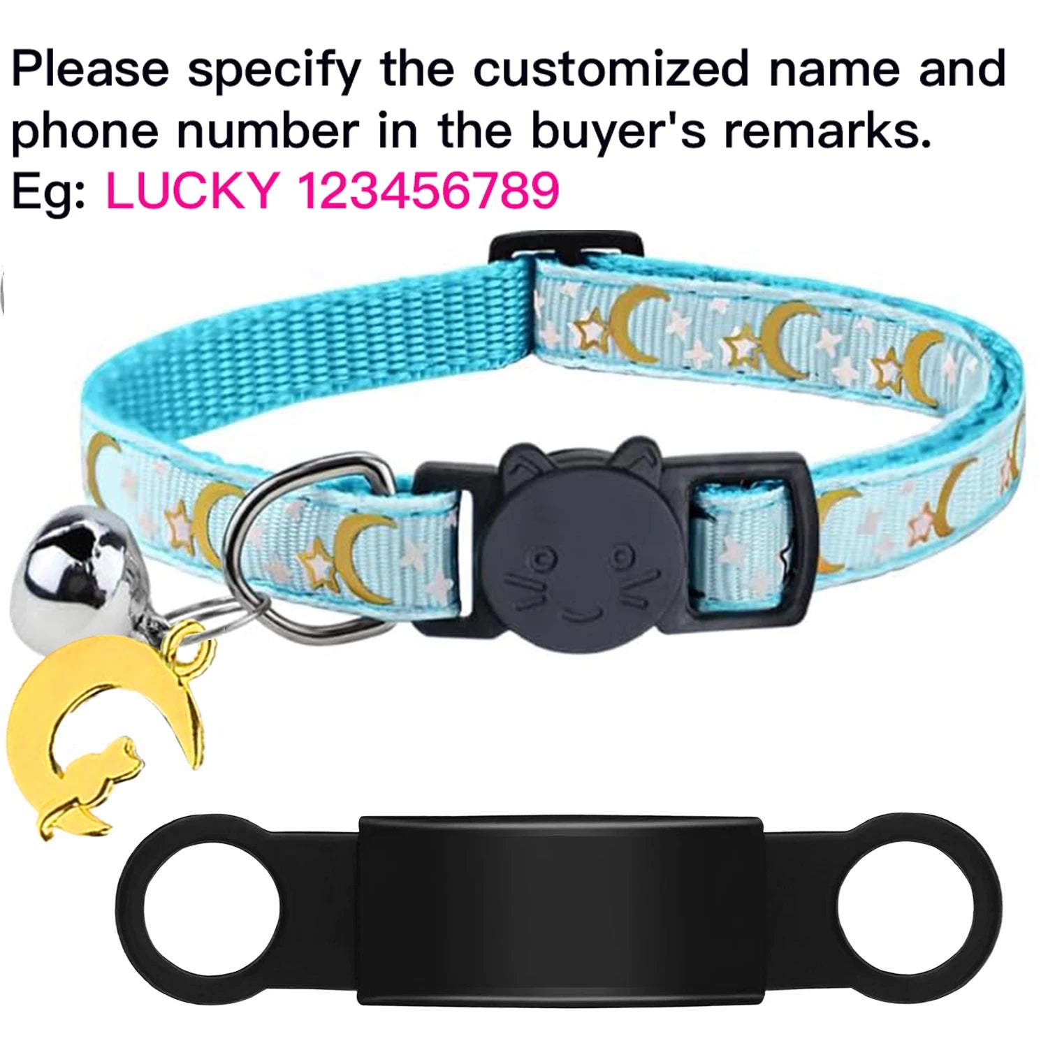 Glow-in-the-Dark Cat Collar with Bell & ID Charm