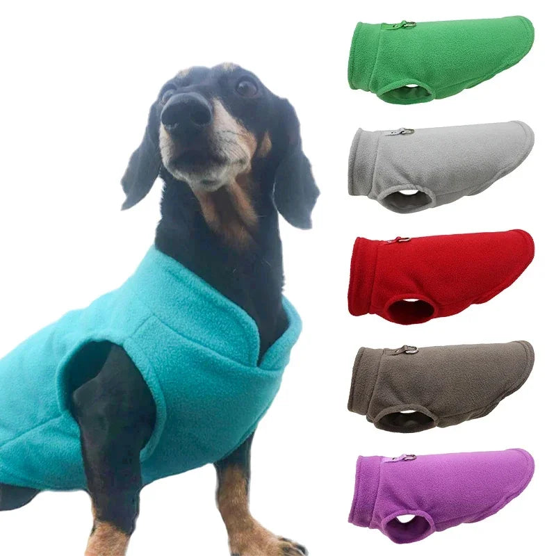 Warm Fleece Vest Jacket with D-Ring for Dogs & Cats