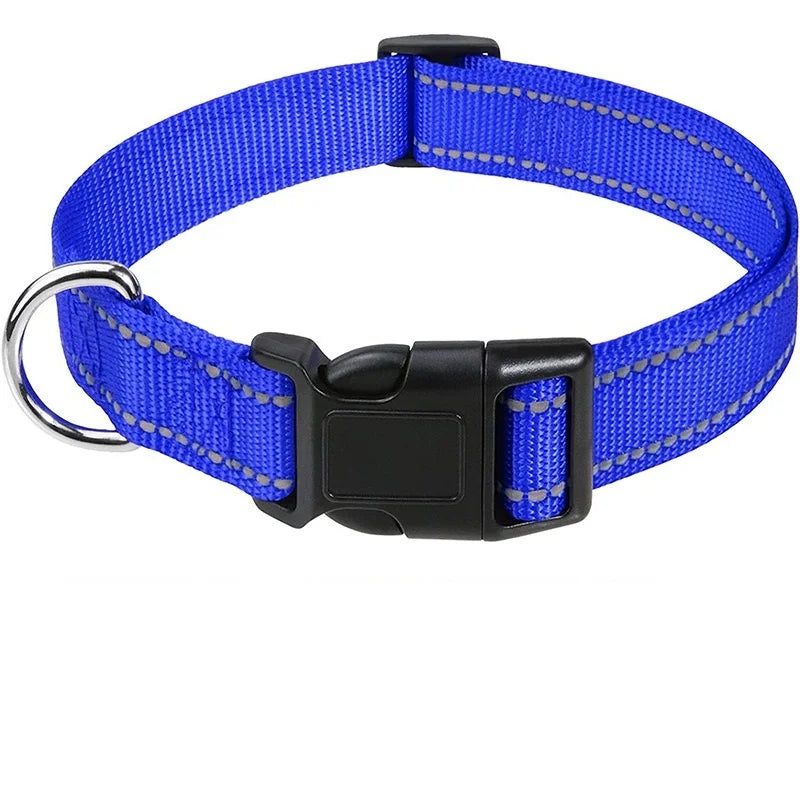 Adjustable Buckle Dog Collar with Paw Print Design