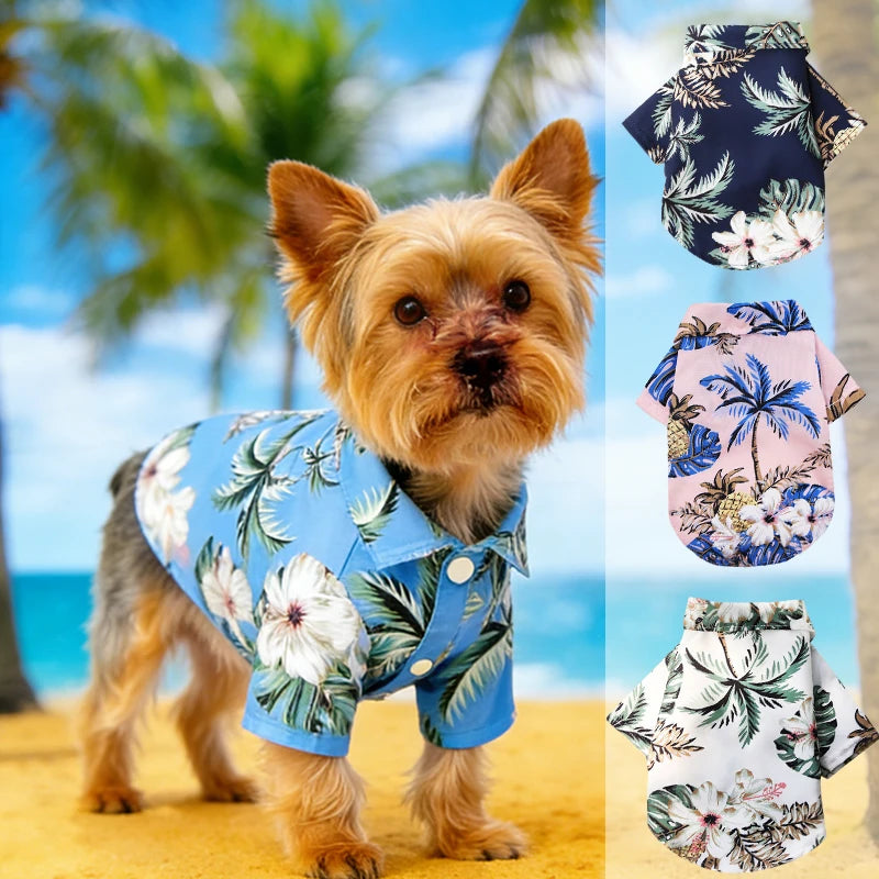 Hawaiian Print Summer Shirt for Dogs