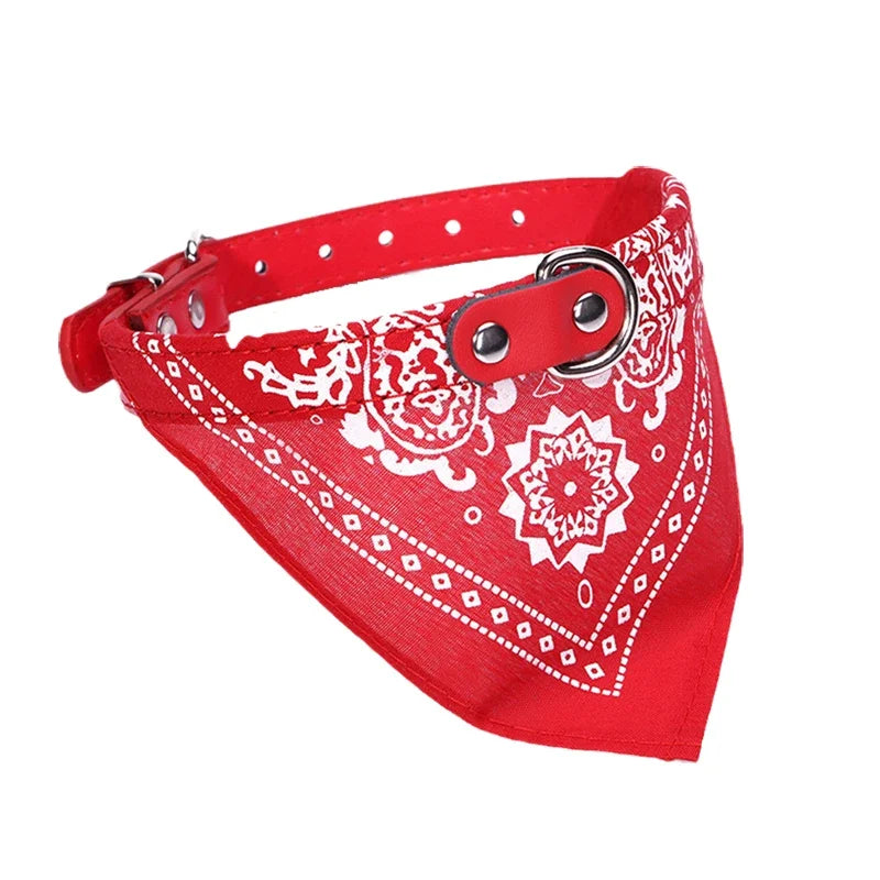 PU Leather Collar with Scarf for Dogs & Cats