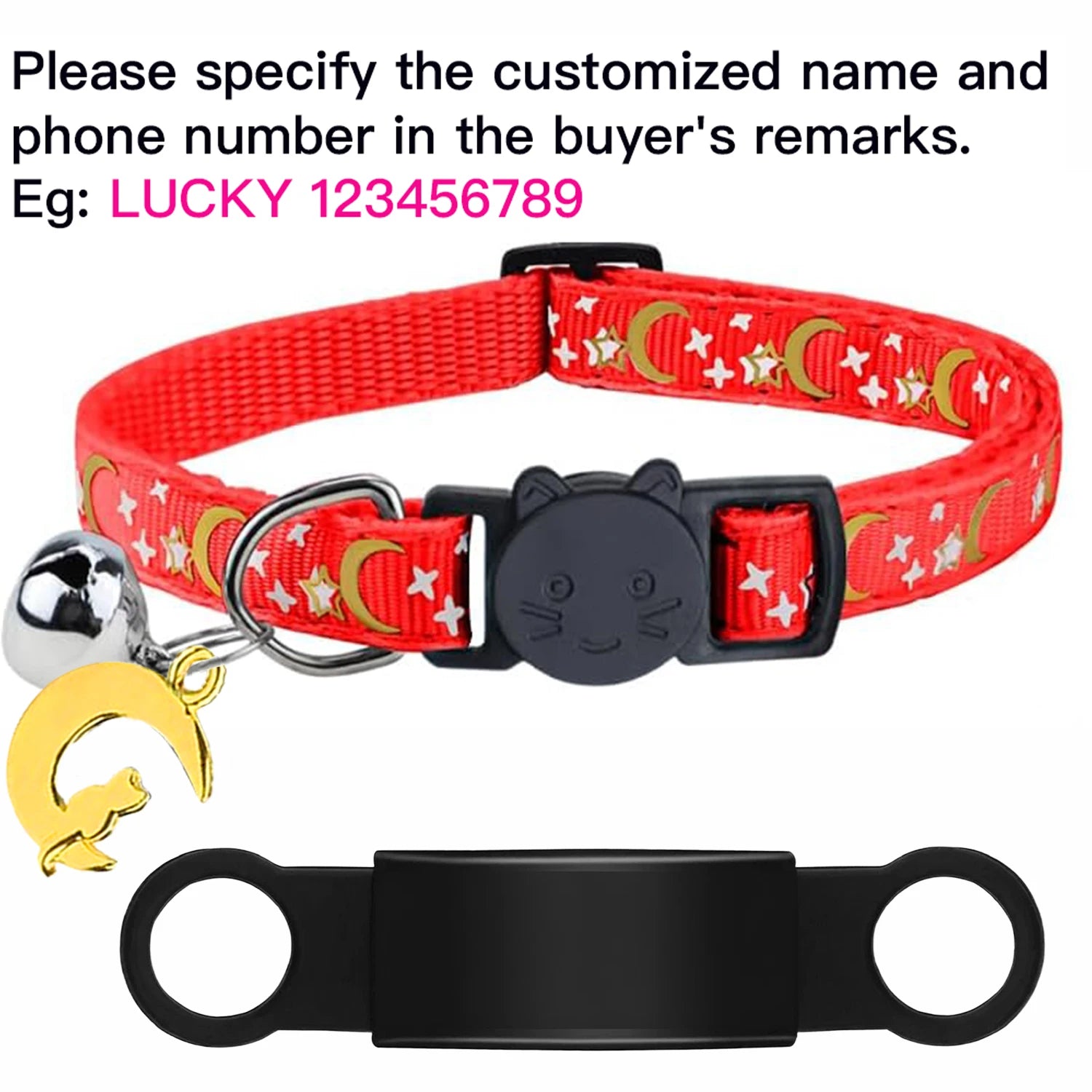 Glow-in-the-Dark Cat Collar with Bell & ID Charm