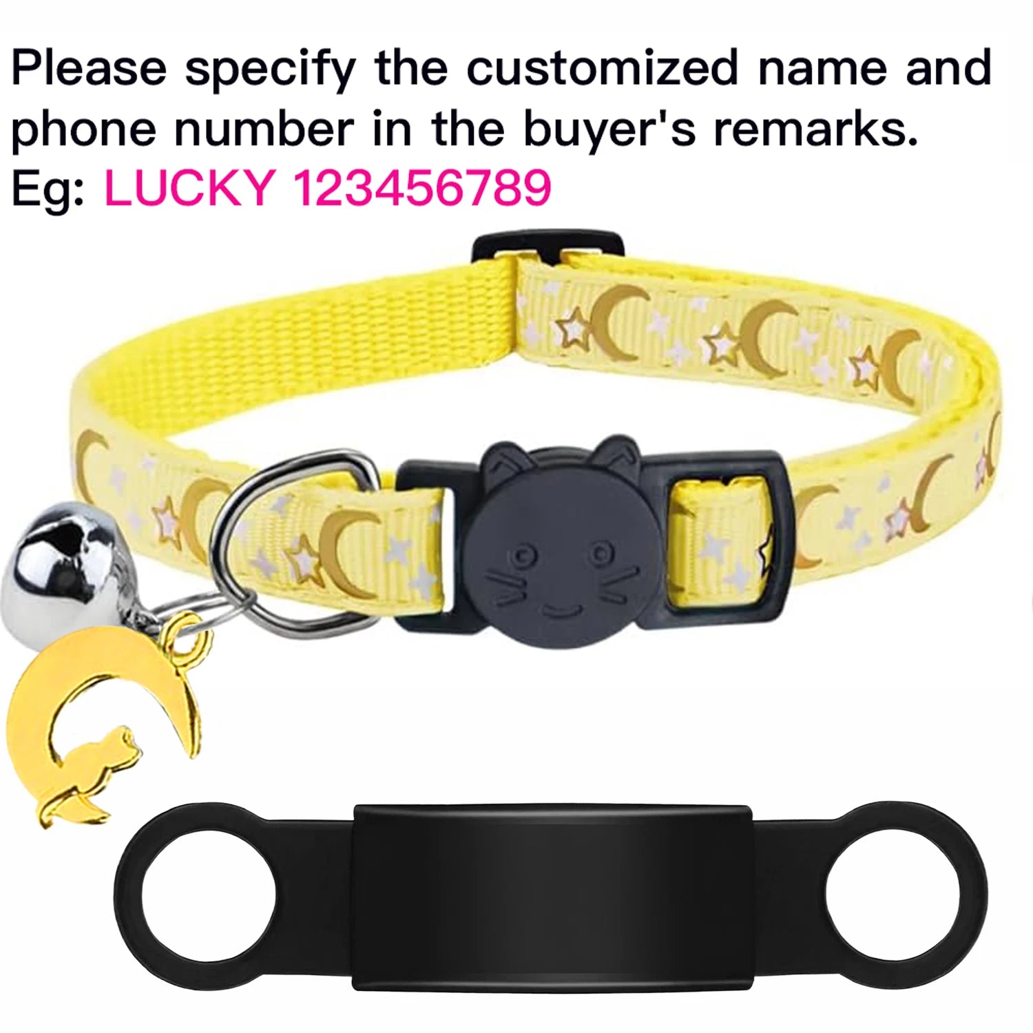 Glow-in-the-Dark Cat Collar with Bell & ID Charm